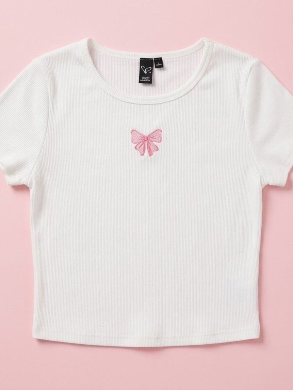 Windsor Pink Coquette Bow Cropped Tee